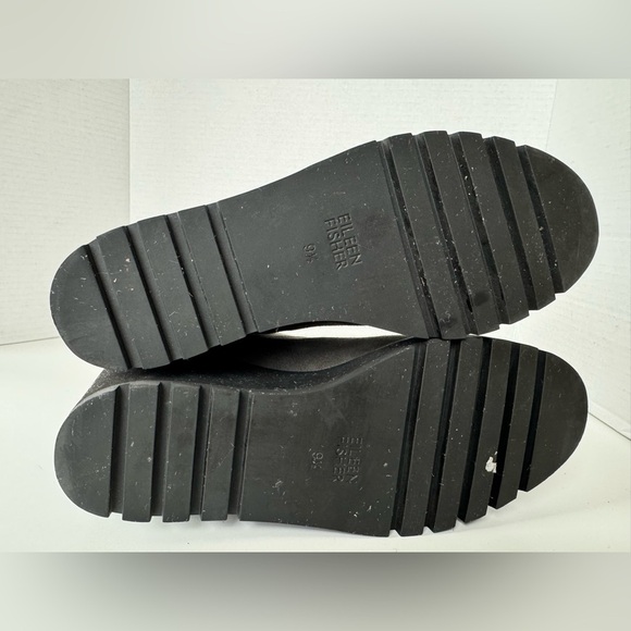 Eileen Fisher Adele Graphite Suede Wedge Booties Ankle Boots Women’s Size 9.5 - Picture 6 of 9